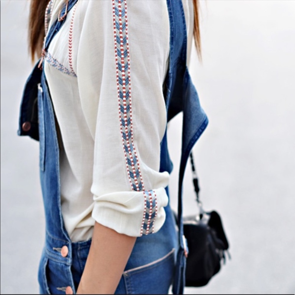 ISABEL MARANT ETOILE Flavie Embroidered Cream Top